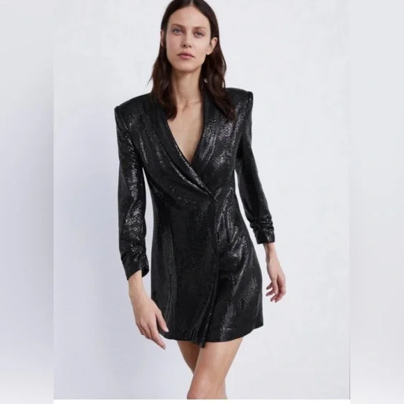 Zara Dresses Sequin Zara Blazer Dress Poshmark